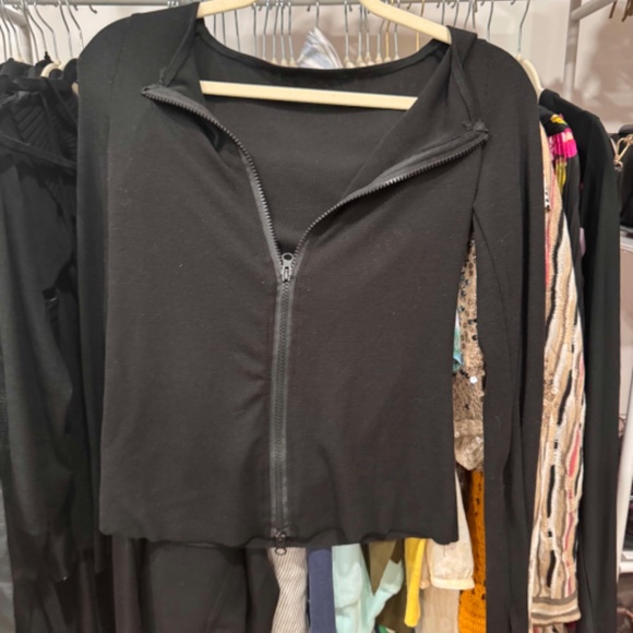 Black Zipper Up or Down Shirt - So FUN! - Picture 3 of 6